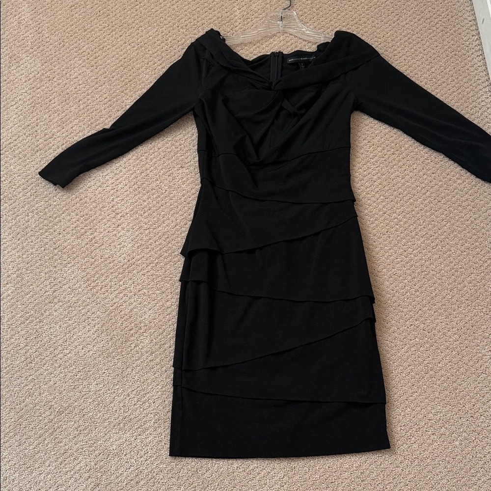 White House Black Market Black Long Sleeve Dress